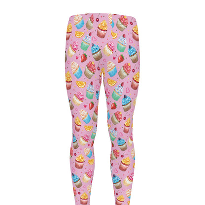 Watercolor Cupcake Pattern Print Men's leggings