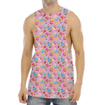 Watercolor Cupcake Pattern Print Men's Muscle Tank Top