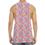 Watercolor Cupcake Pattern Print Men's Muscle Tank Top