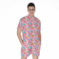 Watercolor Cupcake Pattern Print Men's Romper