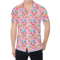 Watercolor Cupcake Pattern Print Men's Shirt