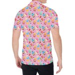 Watercolor Cupcake Pattern Print Men's Shirt