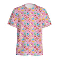 Watercolor Cupcake Pattern Print Men's Athletic T-Shirt