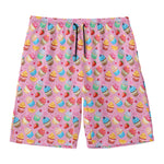 Watercolor Cupcake Pattern Print Men's Swim Trunks