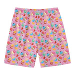 Watercolor Cupcake Pattern Print Men's Swim Trunks