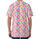 Watercolor Cupcake Pattern Print Men's Velvet T-Shirt