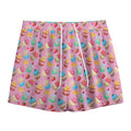 Watercolor Cupcake Pattern Print Mesh Shorts