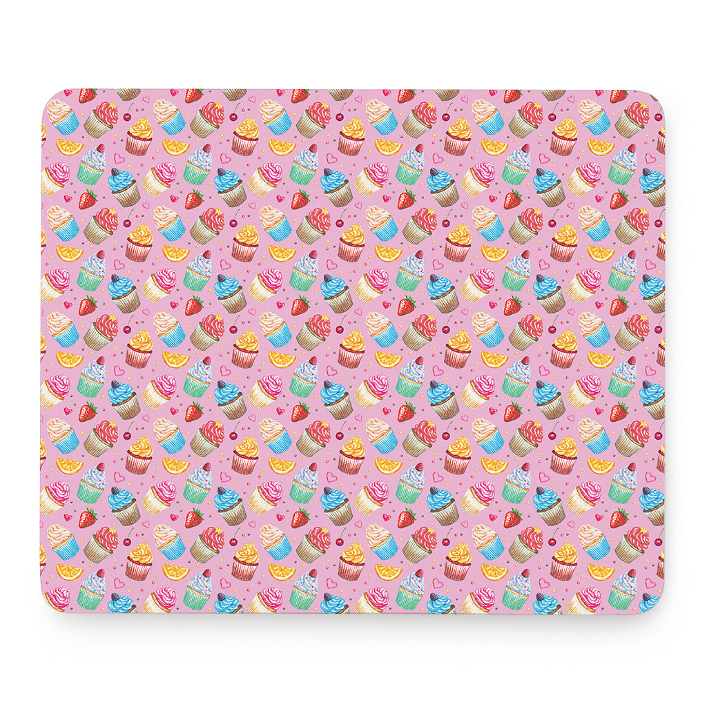 Watercolor Cupcake Pattern Print Mouse Pad
