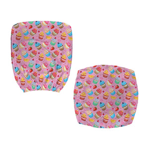 Watercolor Cupcake Pattern Print Office Chair Cover