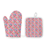 Watercolor Cupcake Pattern Print Oven Mitt And Pot Holder Set