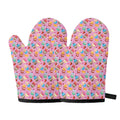Watercolor Cupcake Pattern Print Oven Mitts