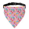 Watercolor Cupcake Pattern Print Over The Collar Dog Bandana