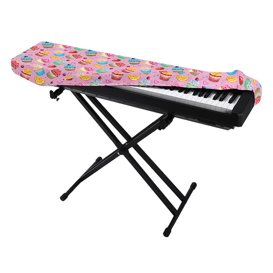 Watercolor Cupcake Pattern Print Piano Keyboard Cover
