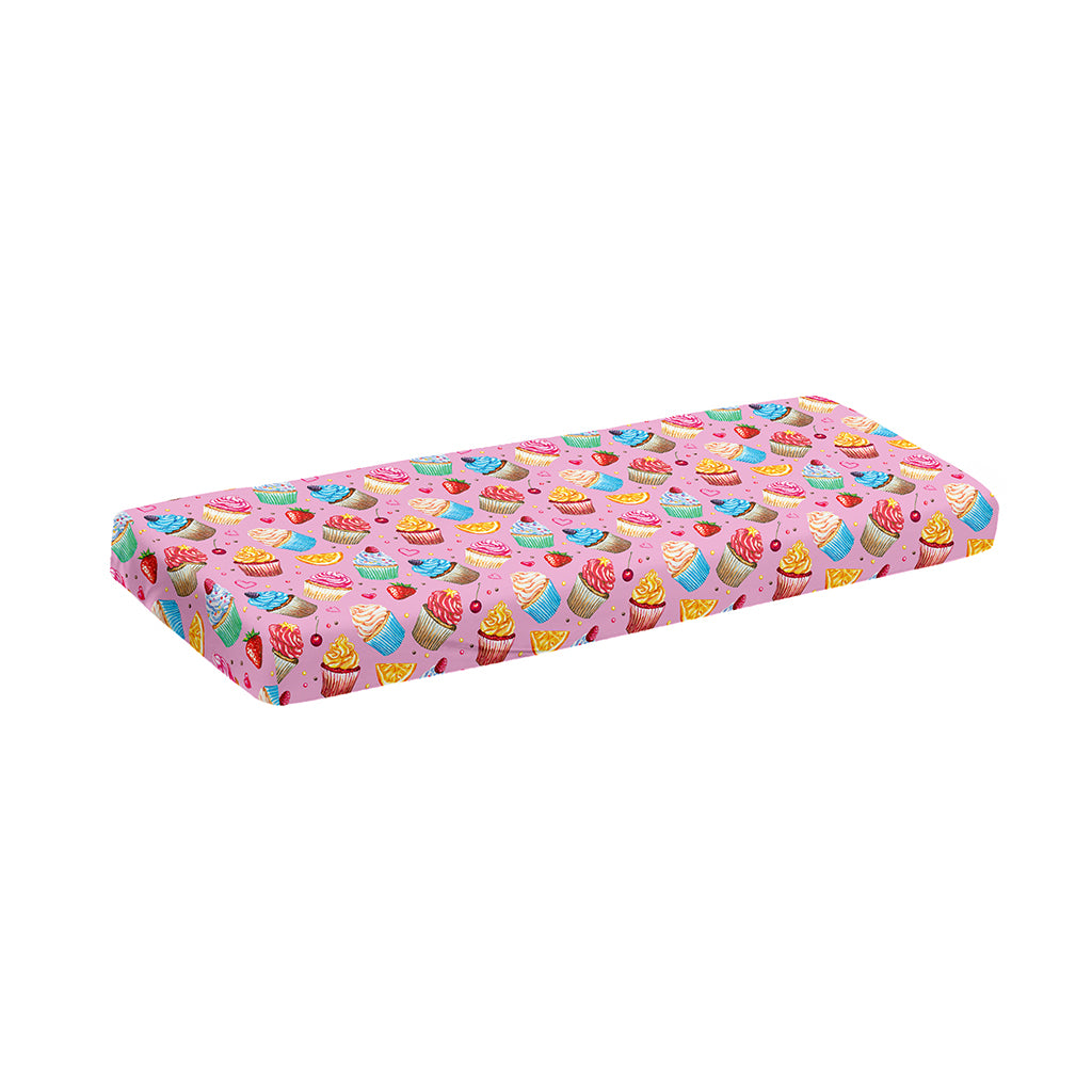 Watercolor Cupcake Pattern Print Piano Keyboard Cover
