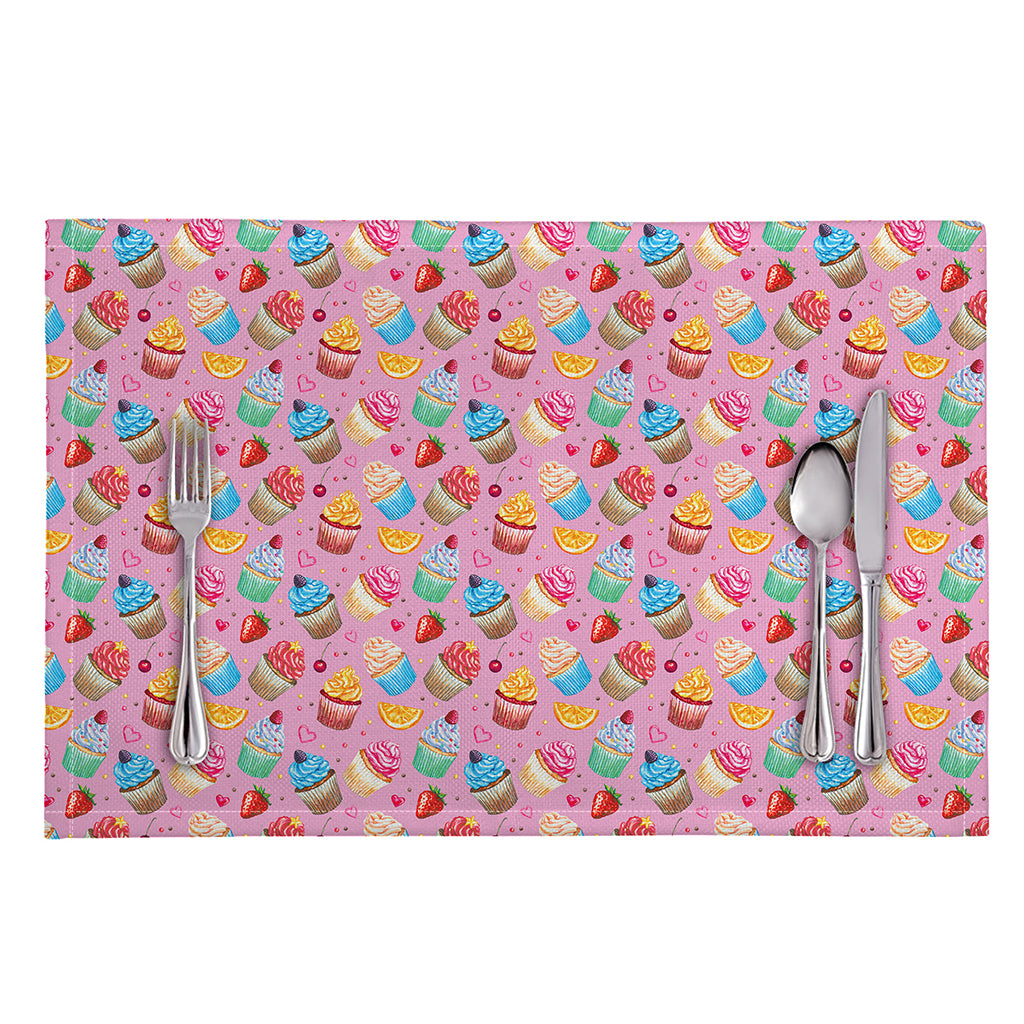 Watercolor Cupcake Pattern Print Placemat