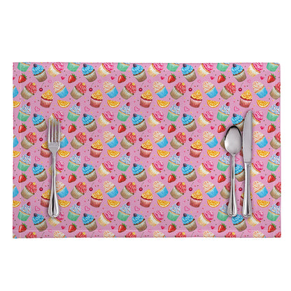 Watercolor Cupcake Pattern Print Placemat