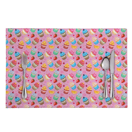 Watercolor Cupcake Pattern Print Placemat