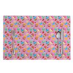 Watercolor Cupcake Pattern Print Placemat
