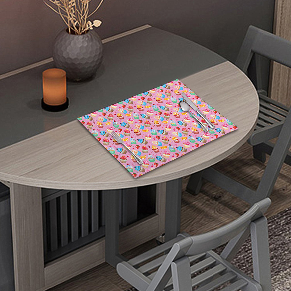 Watercolor Cupcake Pattern Print Placemat