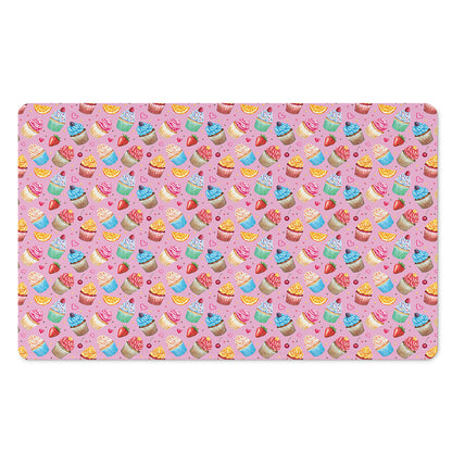 Watercolor Cupcake Pattern Print Polyester Doormat