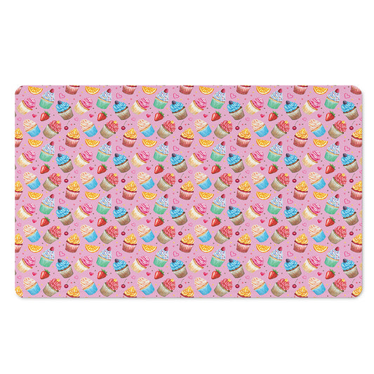 Watercolor Cupcake Pattern Print Polyester Doormat