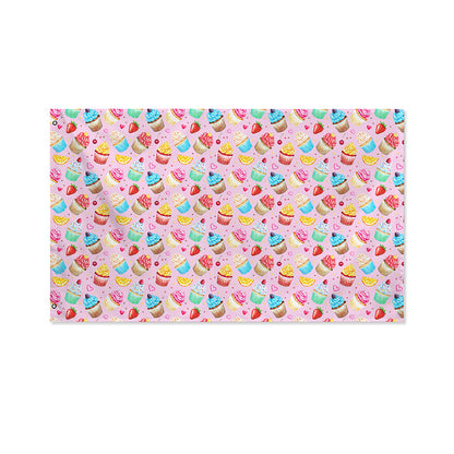 Watercolor Cupcake Pattern Print Polyester Flag