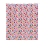 Watercolor Cupcake Pattern Print Polyester Shower Curtain