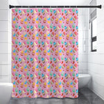 Watercolor Cupcake Pattern Print Premium Shower Curtain