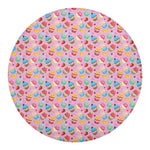 Watercolor Cupcake Pattern Print Round Blanket