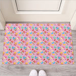 Watercolor Cupcake Pattern Print Rubber Doormat