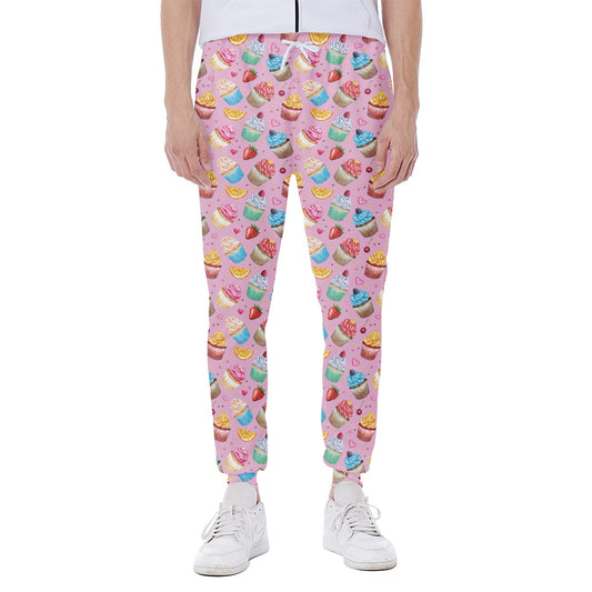 Watercolor Cupcake Pattern Print Scuba Joggers