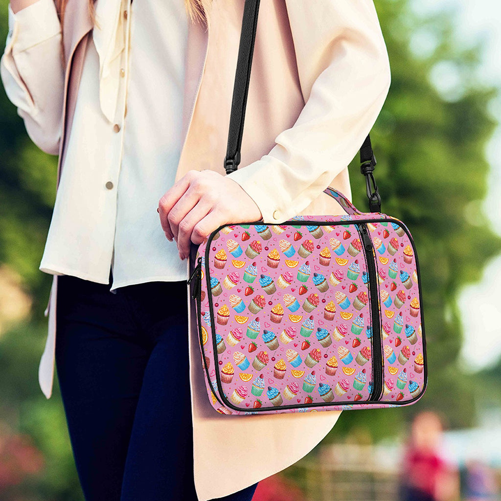 Watercolor Cupcake Pattern Print Shoulder Strap Bible Bag