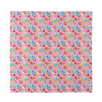 Watercolor Cupcake Pattern Print Silk Bandana
