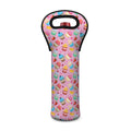 Watercolor Cupcake Pattern Print Single Neoprene Wine Tote