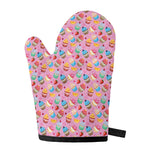 Watercolor Cupcake Pattern Print Single Oven Mitt