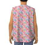 Watercolor Cupcake Pattern Print Sleeveless Baseball Jersey