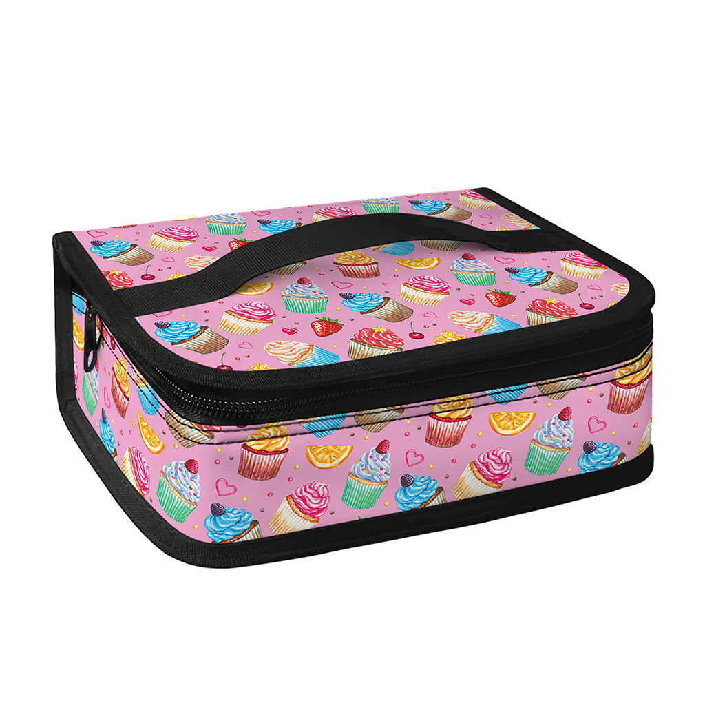 Watercolor Cupcake Pattern Print Small Lunch Bag