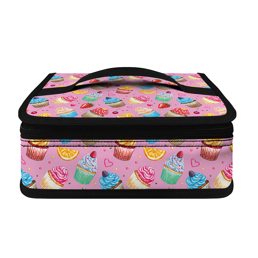 Watercolor Cupcake Pattern Print Small Lunch Bag
