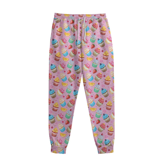 Watercolor Cupcake Pattern Print Sweatpants