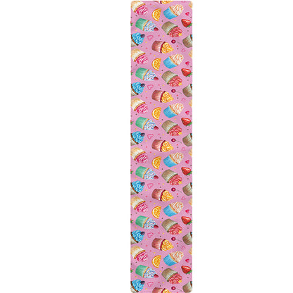Watercolor Cupcake Pattern Print Table Runner