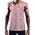 Watercolor Cupcake Pattern Print Men's Workout Tank Top