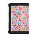 Watercolor Cupcake Pattern Print Trifold Wallet