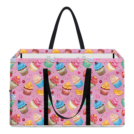 Watercolor Cupcake Pattern Print Utility Tote Bag