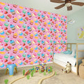 Watercolor Cupcake Pattern Print Wall Sticker