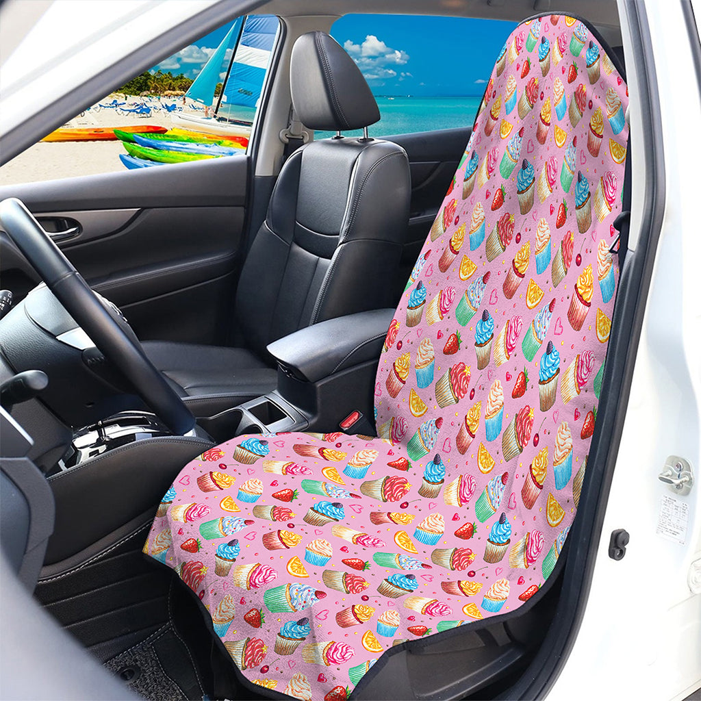Watercolor Cupcake Pattern Print Waterproof Car Seat Cover