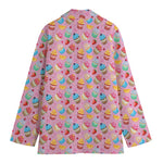 Watercolor Cupcake Pattern Print Women's Blazer