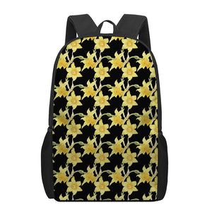 Watercolor Daffodil Flower Pattern Print 17 Inch Backpack