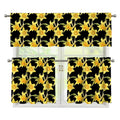 Watercolor Daffodil Flower Pattern Print 3 Piece Kitchen Curtains