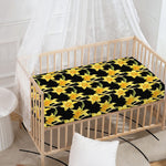 Watercolor Daffodil Flower Pattern Print Baby Crib Sheet