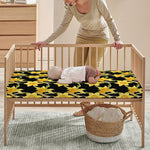 Watercolor Daffodil Flower Pattern Print Baby Crib Sheet